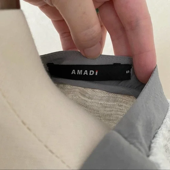 SOLD ANTHROPOLOGIE AMADI Boucle Tweed and Silk Panel 3/4 Sleeve Top Size Small - Picture 7 of 8